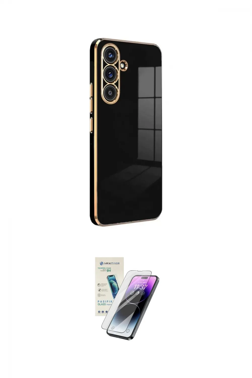 ieg™ Galaxy S25 Plus Kılıf Yankı Serisi - Şeffaf Pasifik Cam Ekran Koruyucu