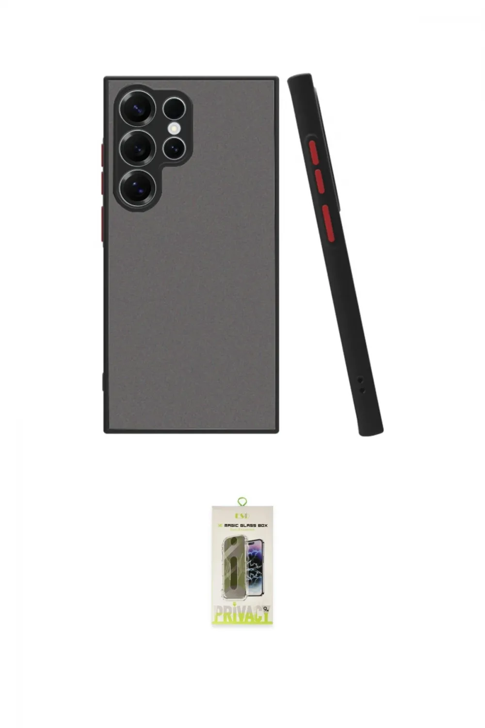 ieg™ Galaxy S25 Ultra Kılıf Ahenk Çizgi Serisi - Siyah Joko Magic 5D Hayalet Cam