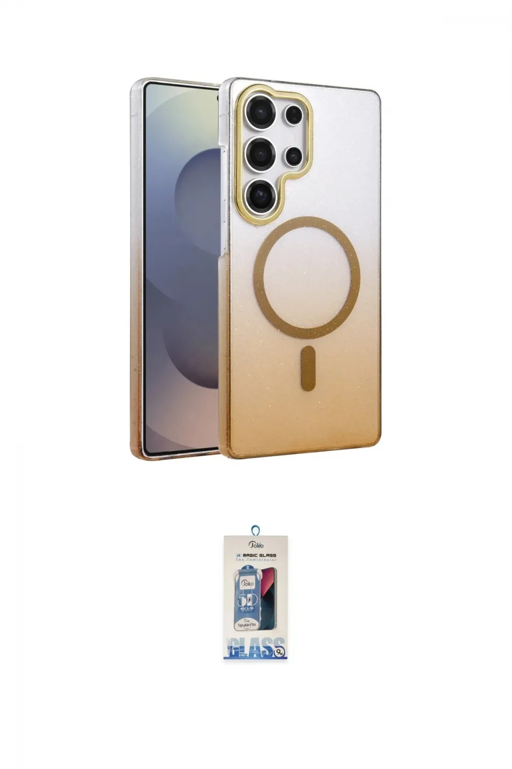 ieg™ Galaxy S25 Ultra Kılıf Ahenk Doku Özel Seri - Siyah Joko Magic 5D Cam