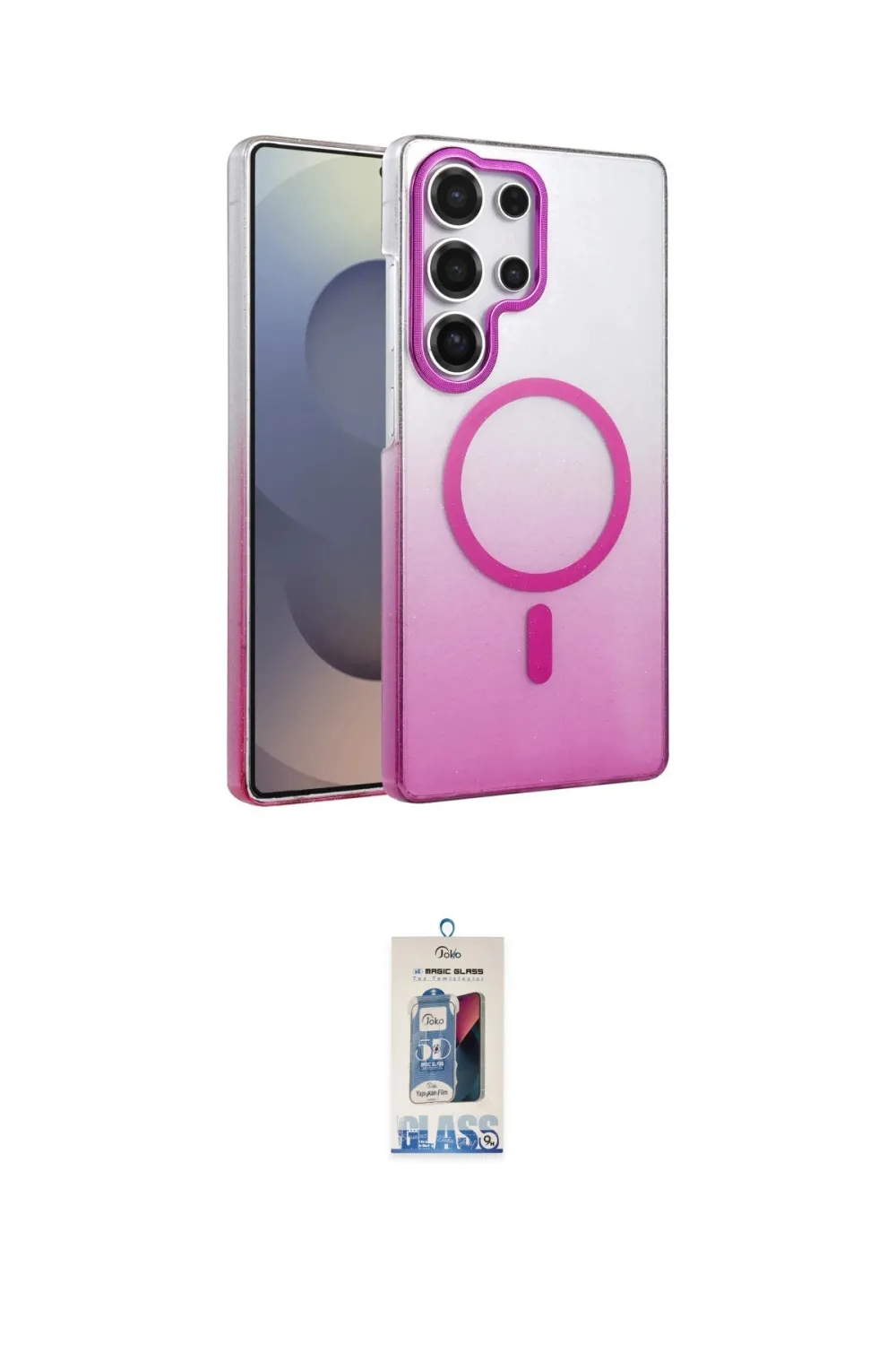 ieg™ Galaxy S25 Ultra Kılıf Ahenk Doku Özel Seri - Siyah Joko Magic 5D Cam