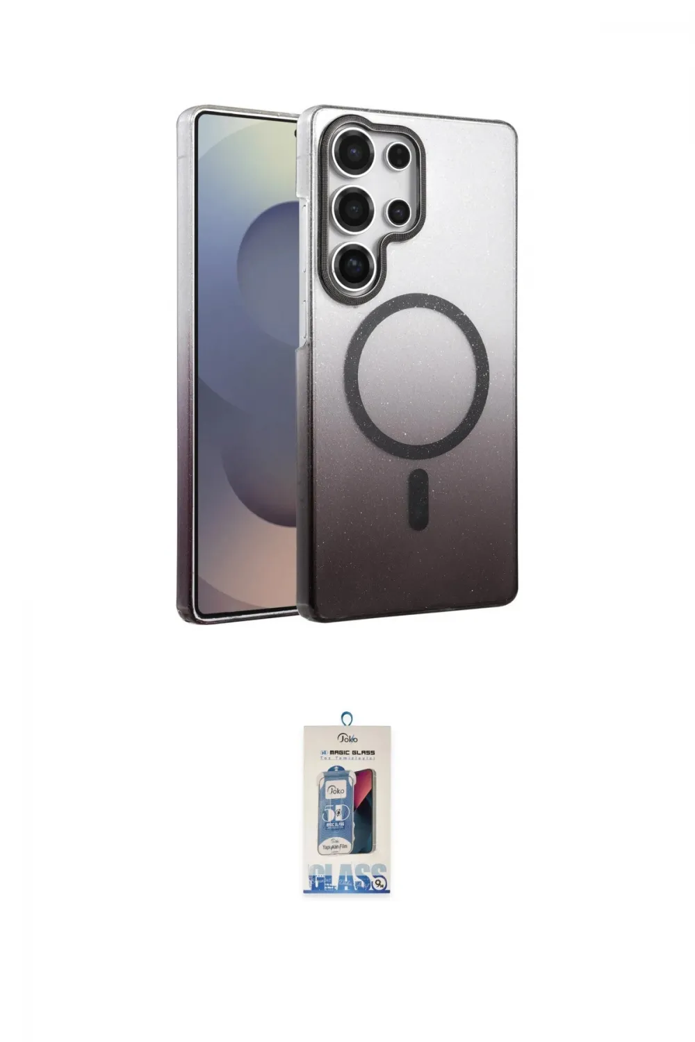 ieg™ Galaxy S25 Ultra Kılıf Ahenk Doku Özel Seri - Siyah Joko Magic 5D Cam