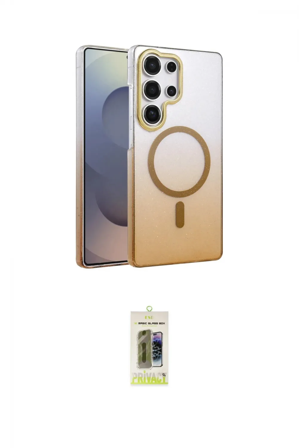 ieg™ Galaxy S25 Ultra Kılıf Ahenk Doku Özel Seri - Siyah Joko Magic 5D Hayalet Cam