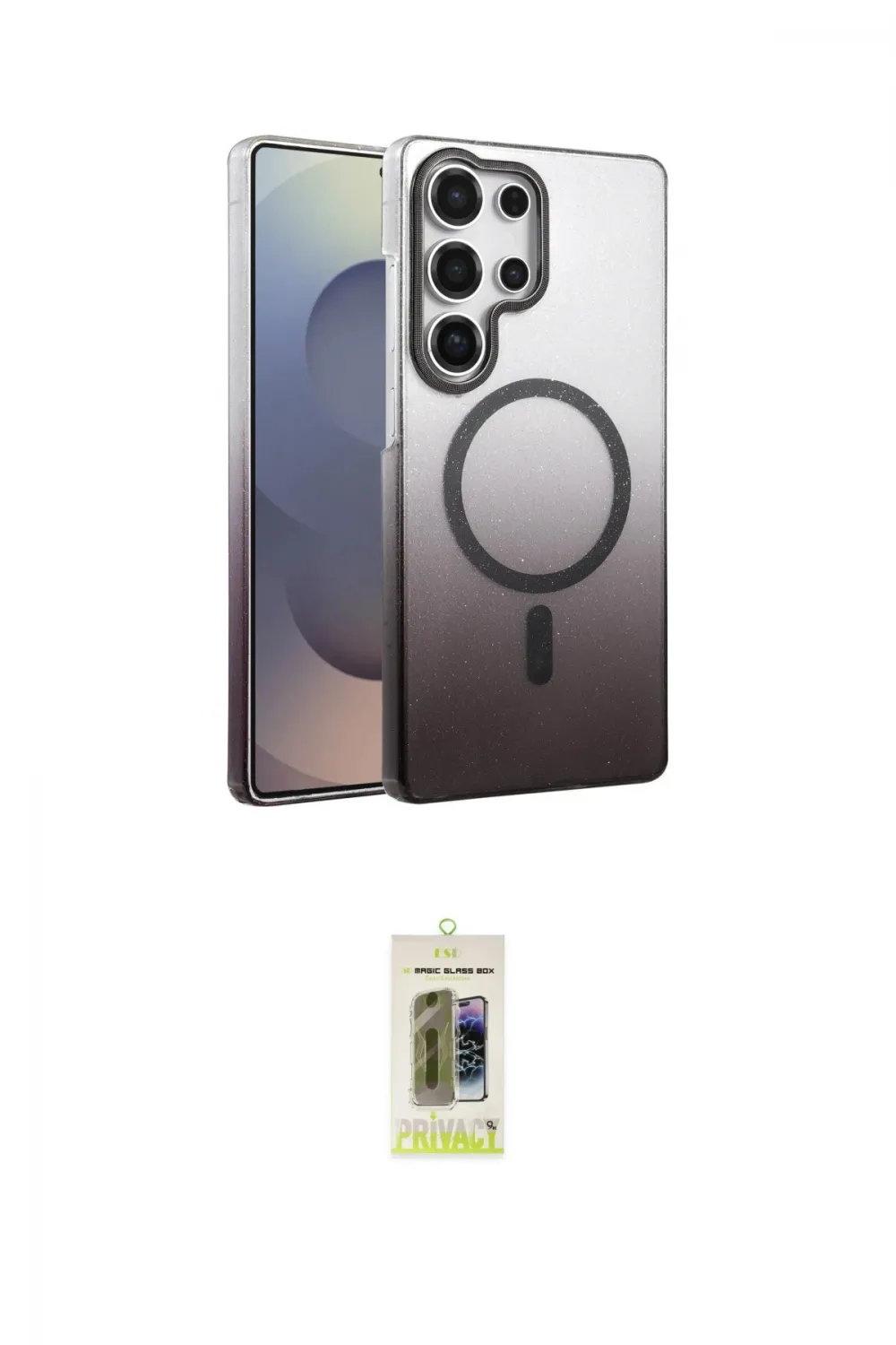 ieg™ Galaxy S25 Ultra Kılıf Ahenk Doku Özel Seri - Siyah Joko Magic 5D Hayalet Cam