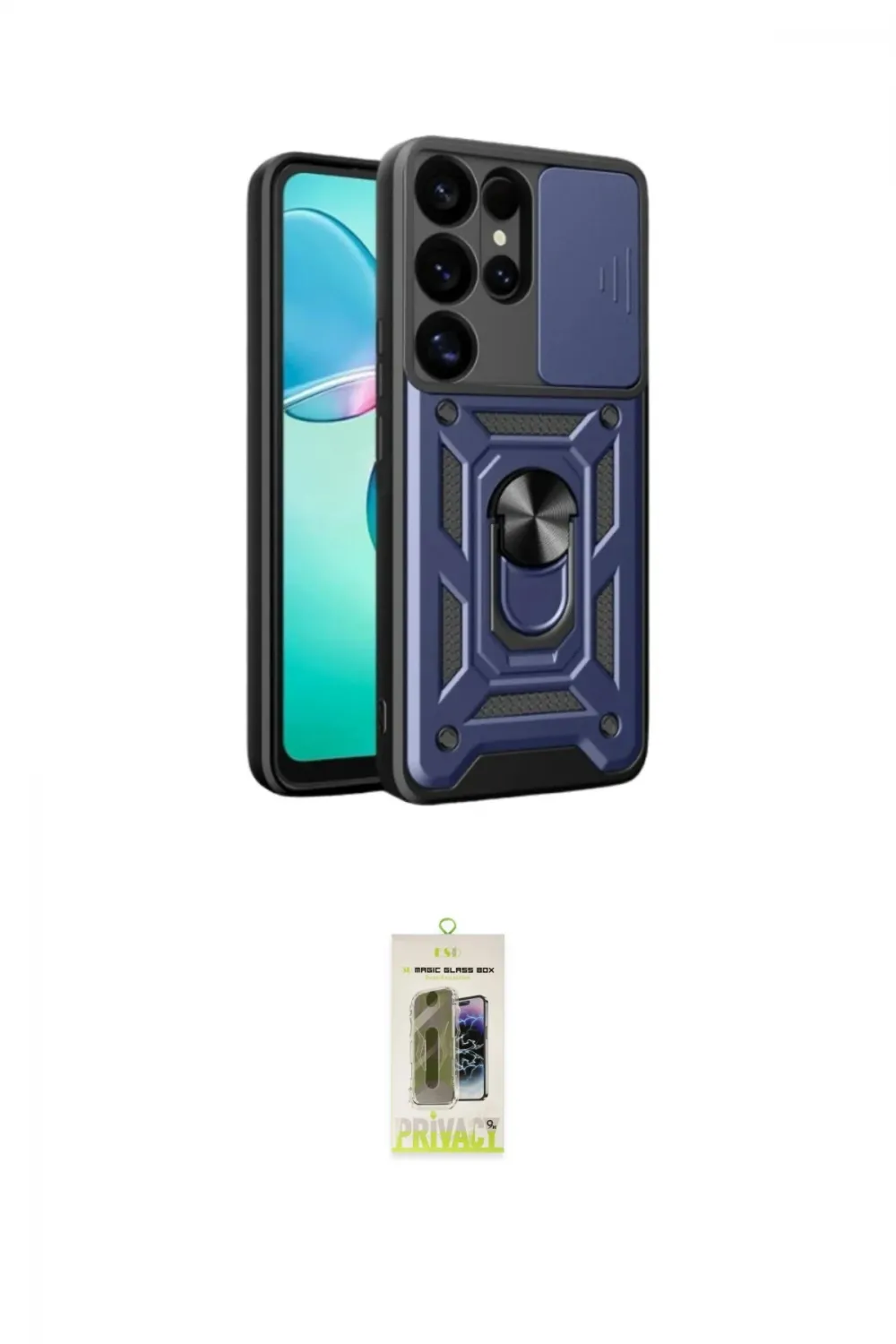 ieg™ Galaxy S25 Ultra Kılıf Ahenk Klasik - Siyah Joko Magic 5D Hayalet Cam