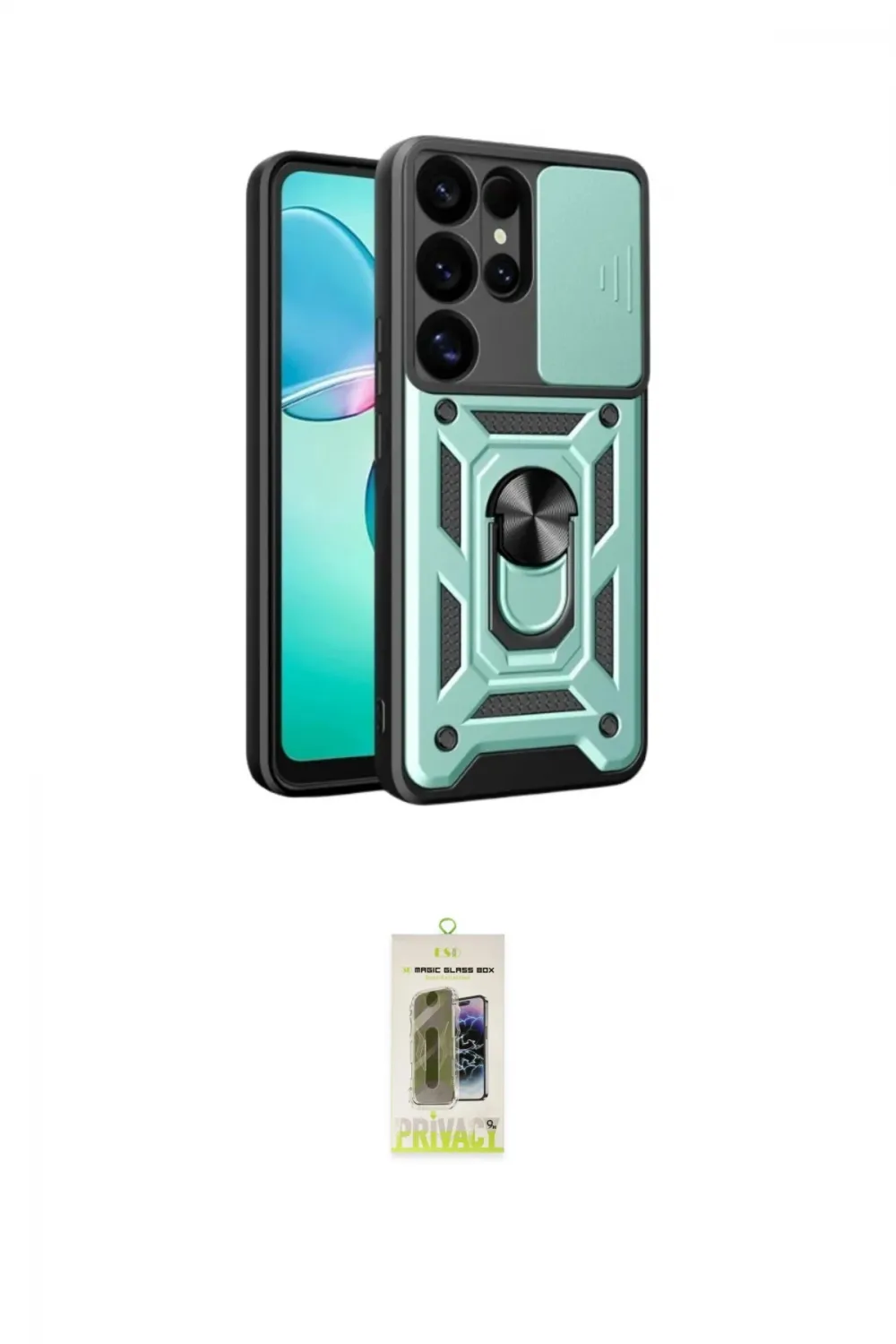 ieg™ Galaxy S25 Ultra Kılıf Ahenk Klasik - Siyah Joko Magic 5D Hayalet Cam