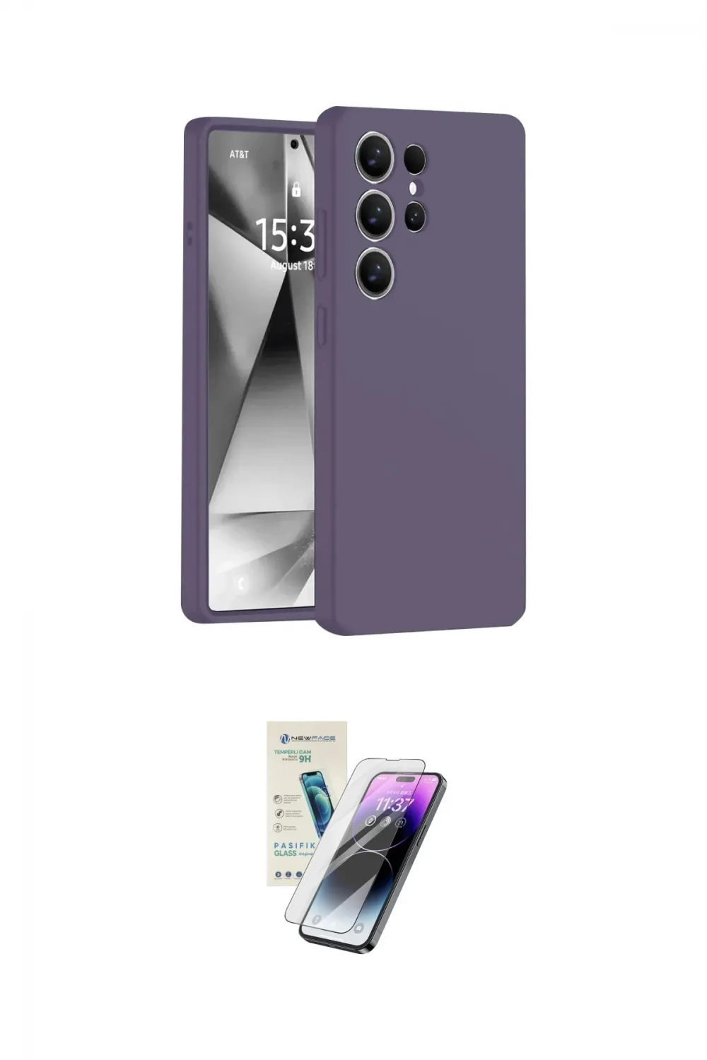 ieg™ Galaxy S25 Ultra Kılıf Ahenk Serisi - Şeffaf Pasifik Cam Ekran Koruyucu