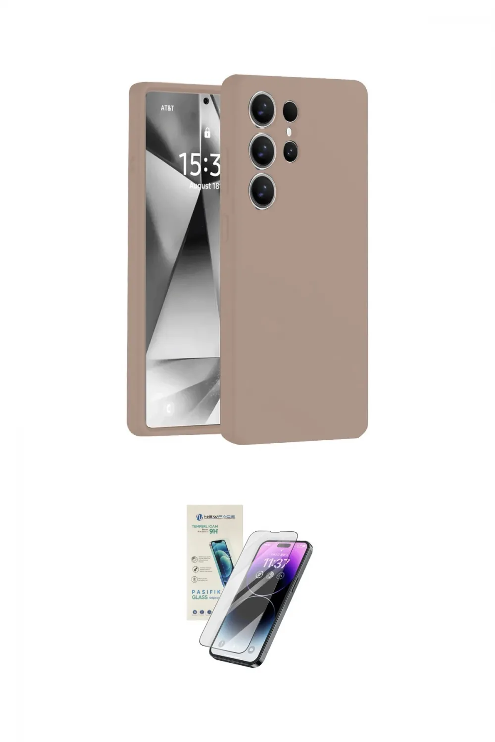 ieg™ Galaxy S25 Ultra Kılıf Ahenk Serisi - Şeffaf Pasifik Cam Ekran Koruyucu