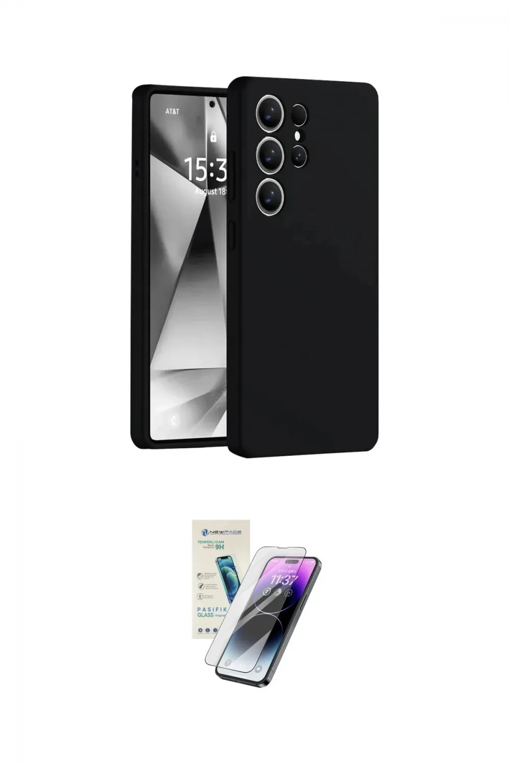 ieg™ Galaxy S25 Ultra Kılıf Ahenk Serisi - Şeffaf Pasifik Cam Ekran Koruyucu