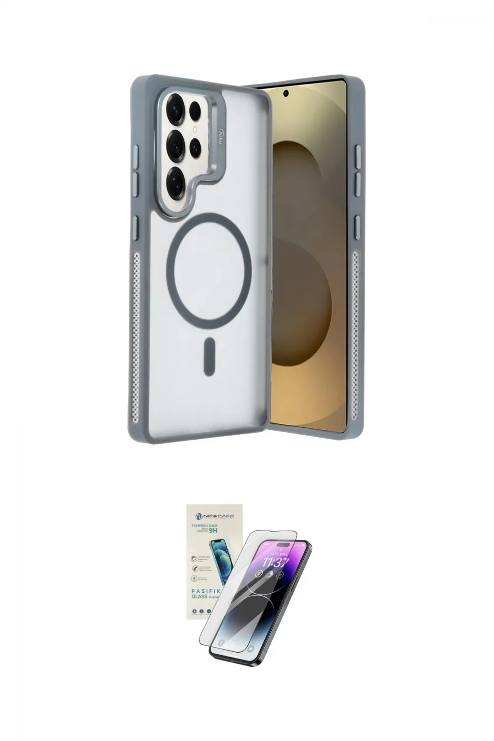 ieg™ Galaxy S25 Ultra Kılıf Akış Form - Şeffaf Pasifik Cam Ekran Koruyucu