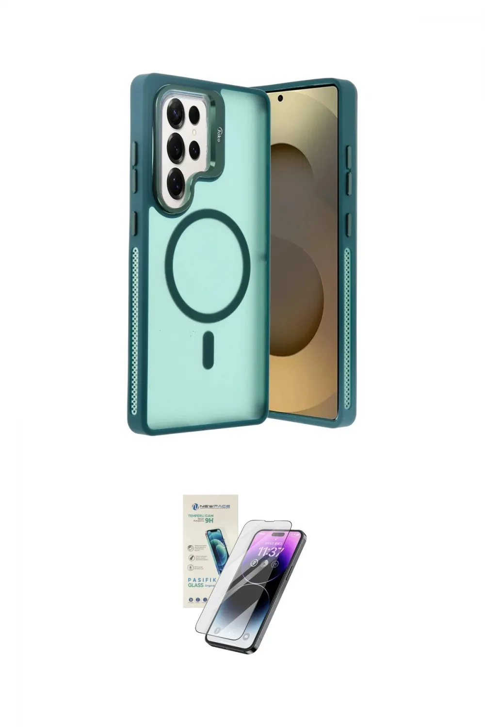 ieg™ Galaxy S25 Ultra Kılıf Akış Form - Şeffaf Pasifik Cam Ekran Koruyucu