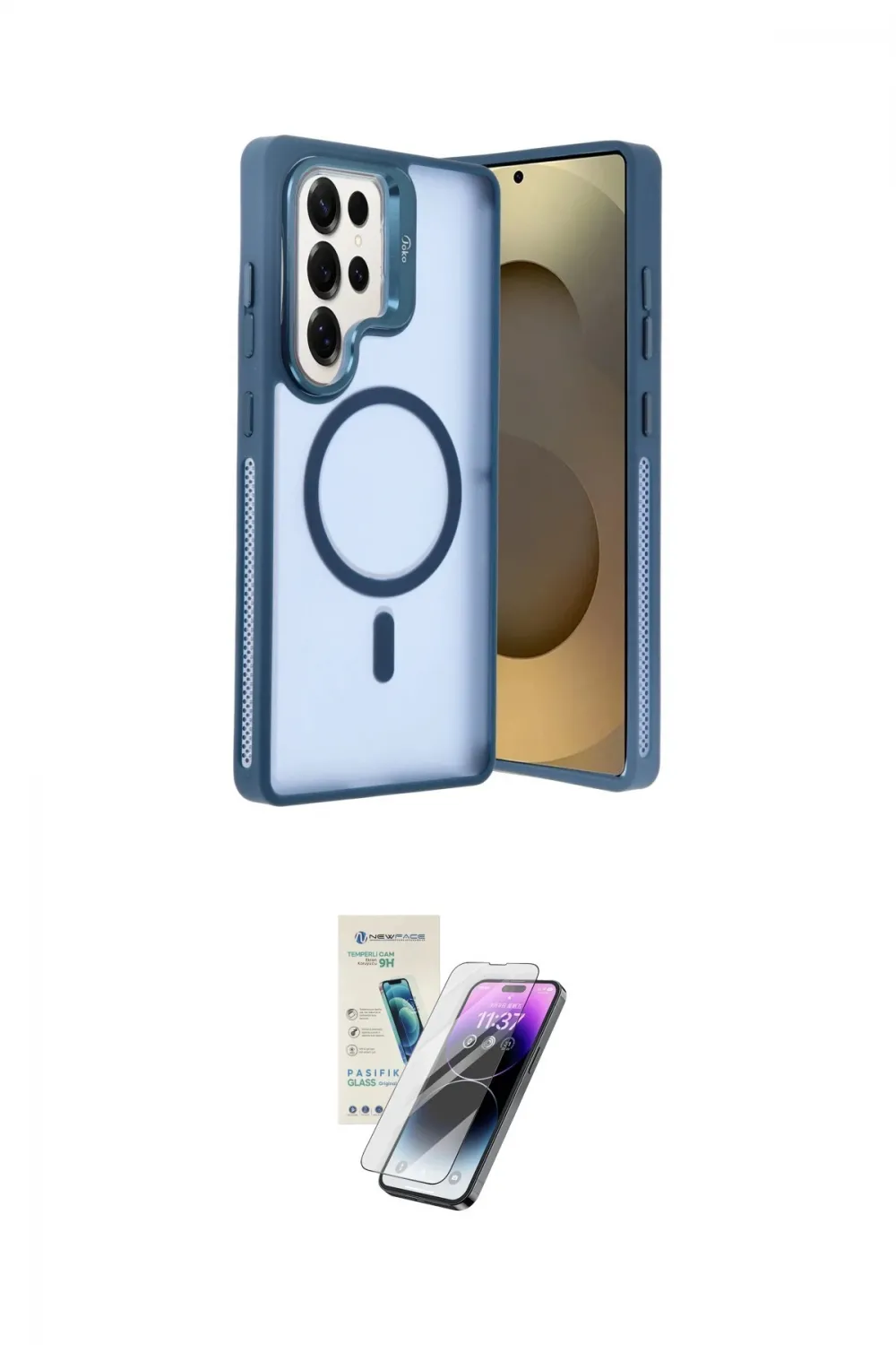 ieg™ Galaxy S25 Ultra Kılıf Akış Form - Şeffaf Pasifik Cam Ekran Koruyucu