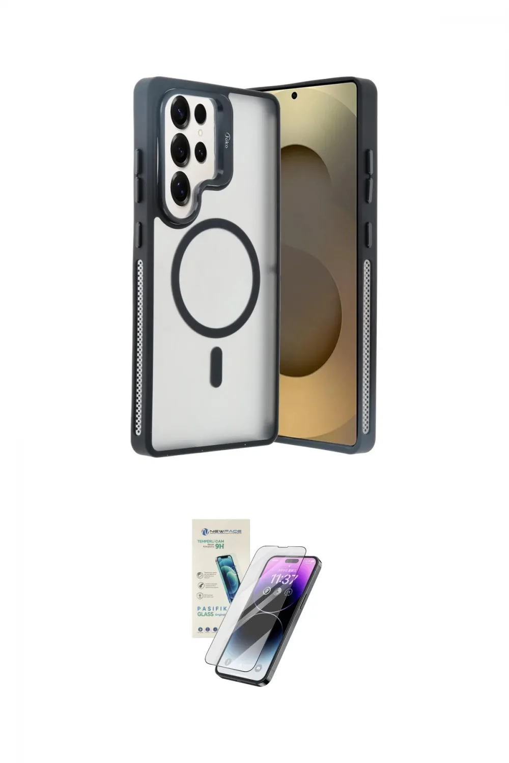 ieg™ Galaxy S25 Ultra Kılıf Akış Form - Şeffaf Pasifik Cam Ekran Koruyucu