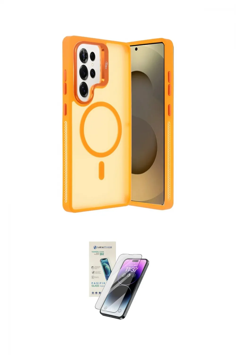ieg™ Galaxy S25 Ultra Kılıf Akış Form - Şeffaf Pasifik Cam Ekran Koruyucu