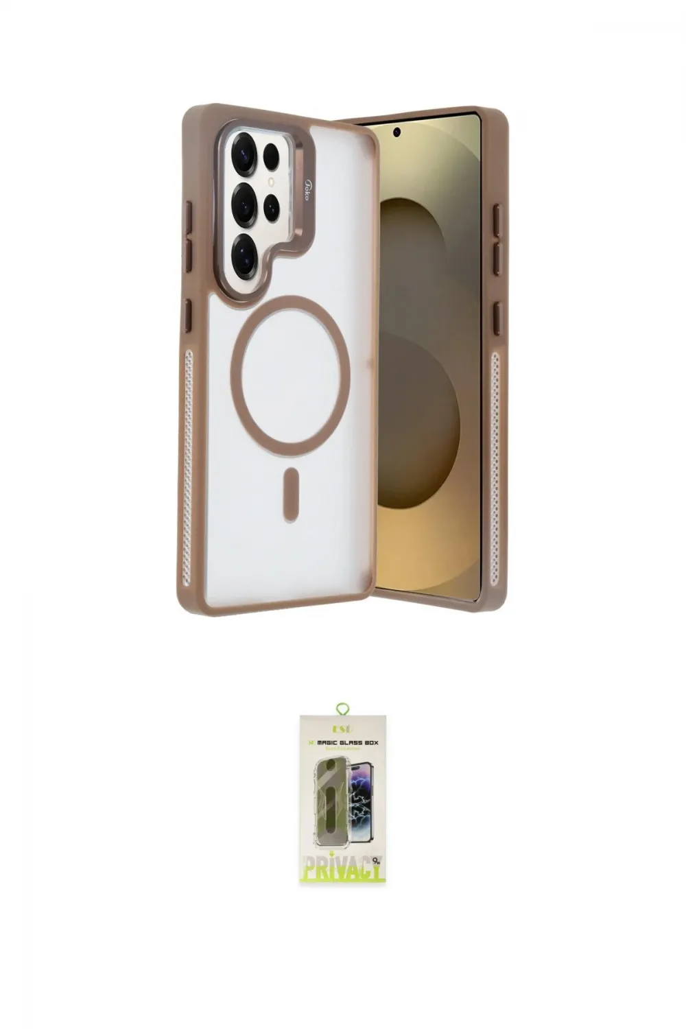 ieg™ Galaxy S25 Ultra Kılıf Akış Form - Siyah Joko Magic 5D Hayalet Cam