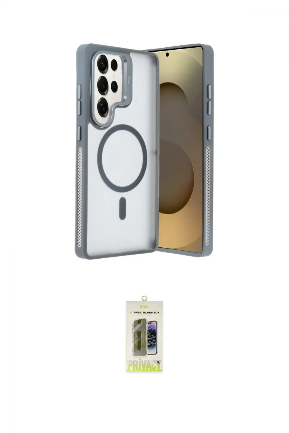 ieg™ Galaxy S25 Ultra Kılıf Akış Form - Siyah Joko Magic 5D Hayalet Cam