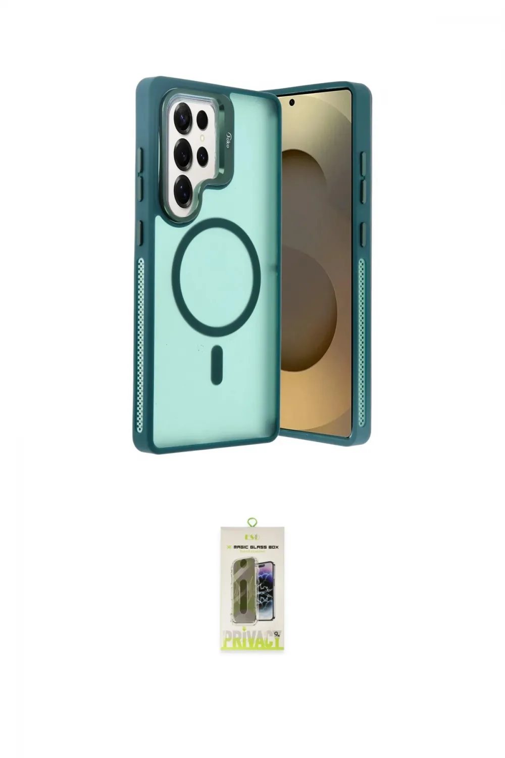 ieg™ Galaxy S25 Ultra Kılıf Akış Form - Siyah Joko Magic 5D Hayalet Cam