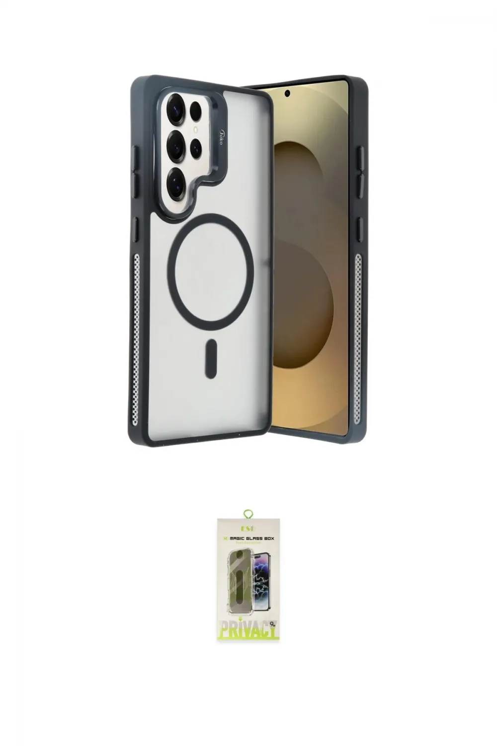 ieg™ Galaxy S25 Ultra Kılıf Akış Form - Siyah Joko Magic 5D Hayalet Cam