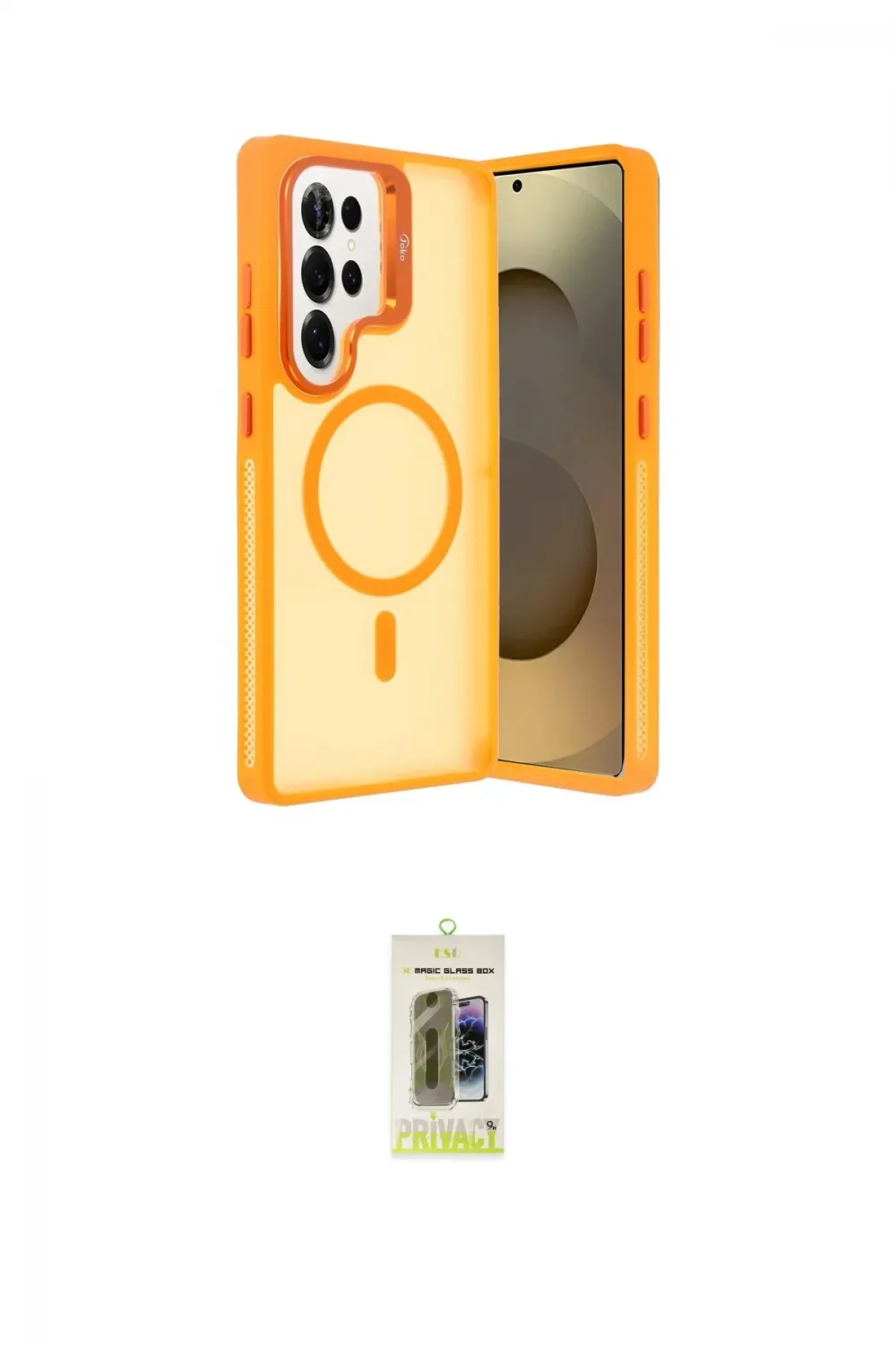 ieg™ Galaxy S25 Ultra Kılıf Akış Form - Siyah Joko Magic 5D Hayalet Cam