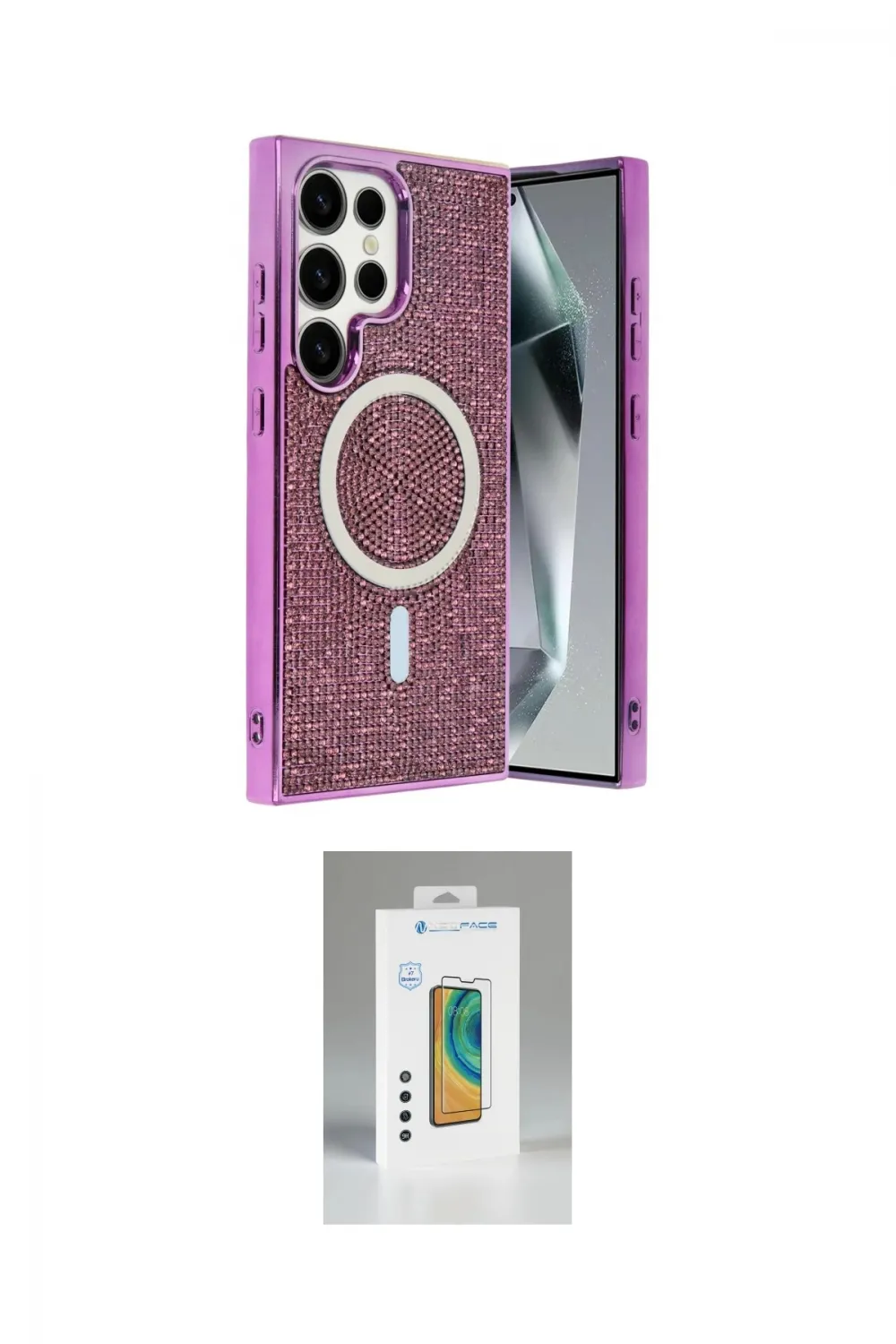 ieg™ Galaxy S25 Ultra Kılıf Eksen Çizgi - Şeffaf Polymer Nano Ekran Koruyucu
