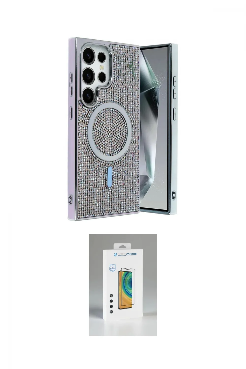 ieg™ Galaxy S25 Ultra Kılıf Eksen Çizgi - Şeffaf Polymer Nano Ekran Koruyucu