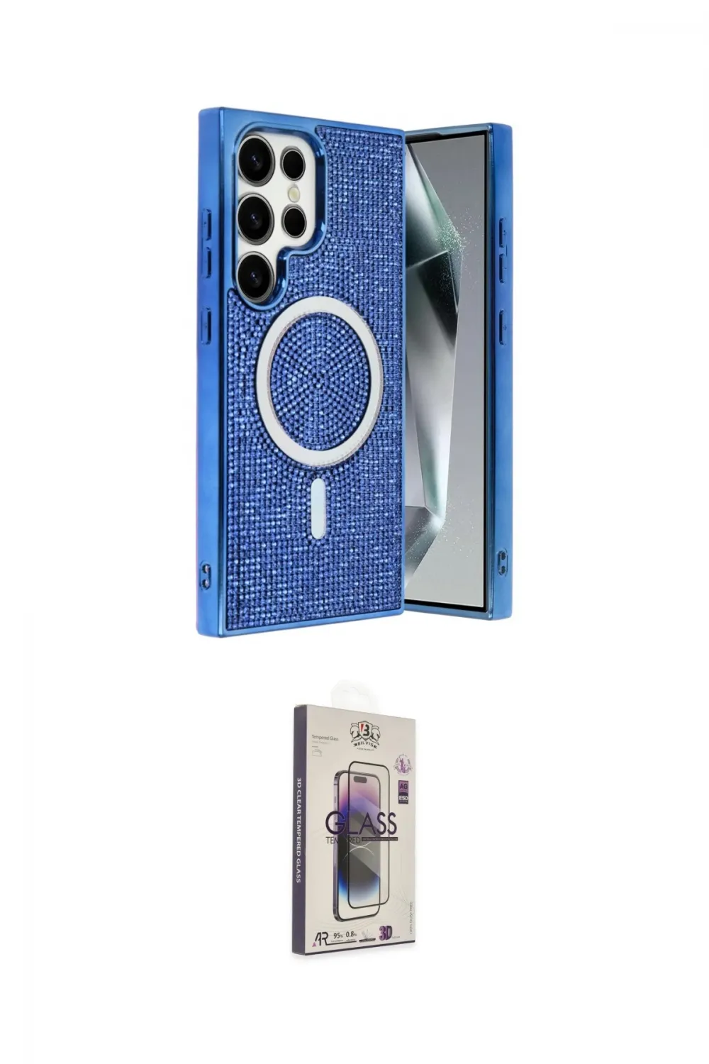ieg™ Galaxy S25 Ultra Kılıf Eksen Çizgi - Siyah Bilvis 3D Cam Ekran Koruyucu