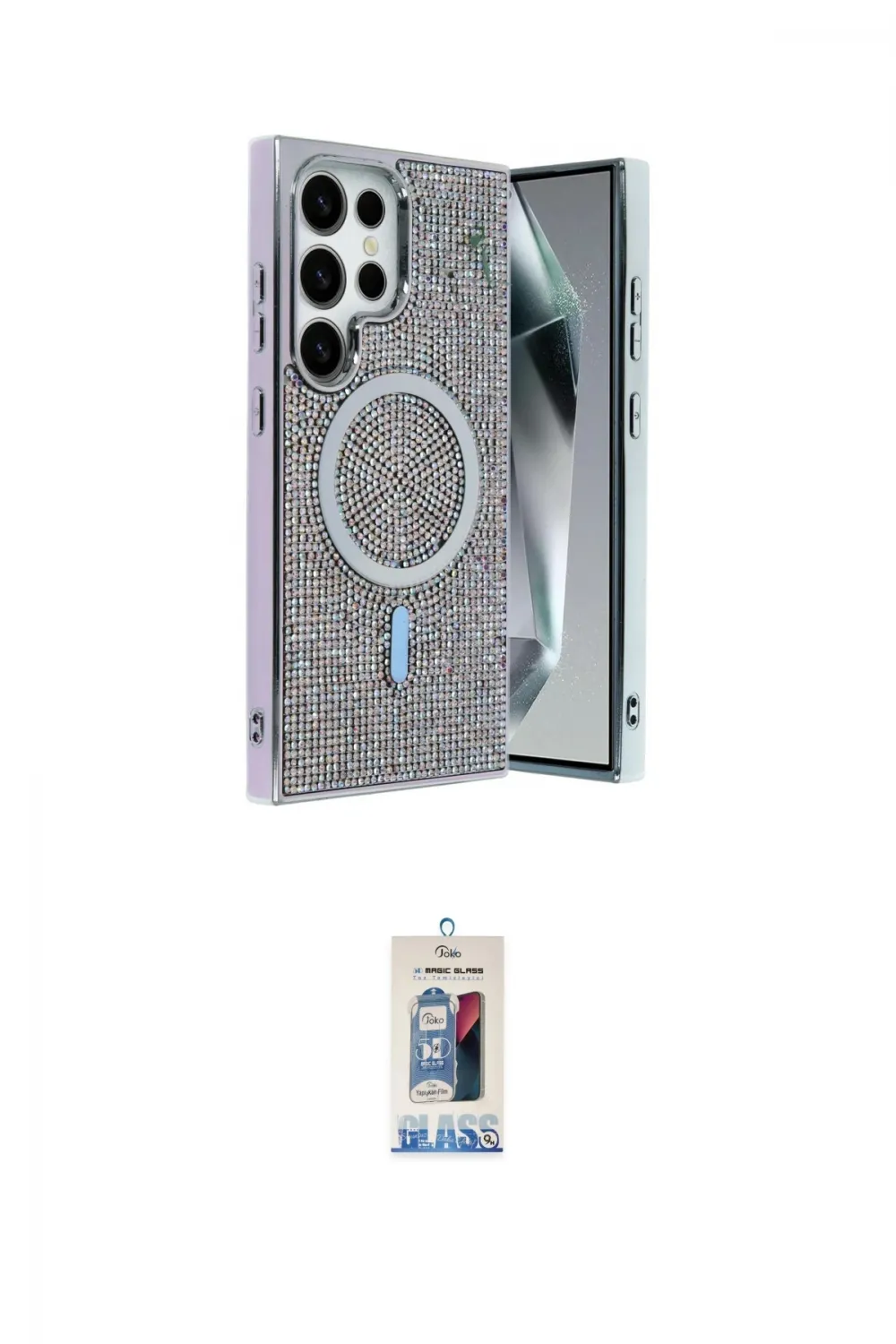 ieg™ Galaxy S25 Ultra Kılıf Eksen Çizgi - Siyah Joko Magic 5D Cam