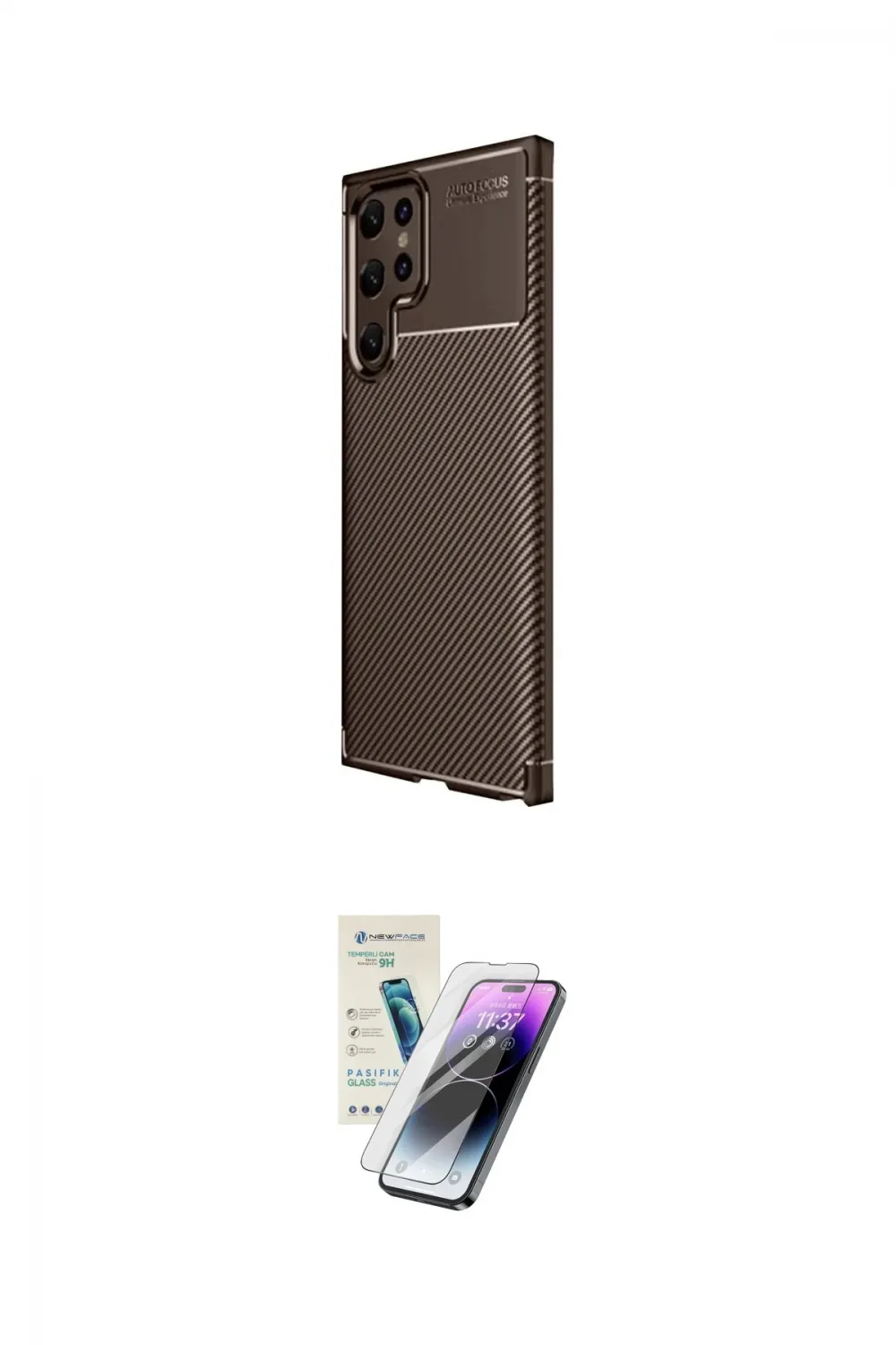 ieg™ Galaxy S25 Ultra Kılıf Eksen Form Prime - Şeffaf Pasifik Cam Ekran Koruyucu