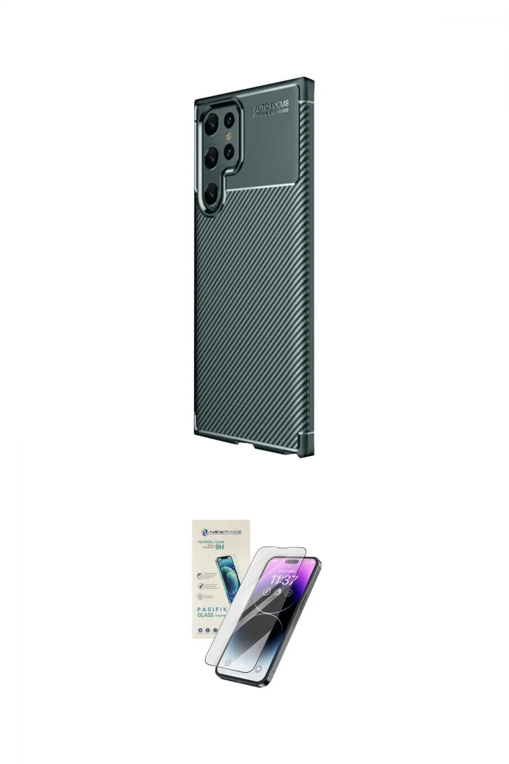 ieg™ Galaxy S25 Ultra Kılıf Eksen Form Prime - Şeffaf Pasifik Cam Ekran Koruyucu