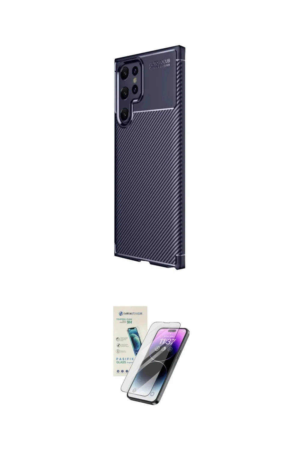 ieg™ Galaxy S25 Ultra Kılıf Eksen Form Prime - Şeffaf Pasifik Cam Ekran Koruyucu