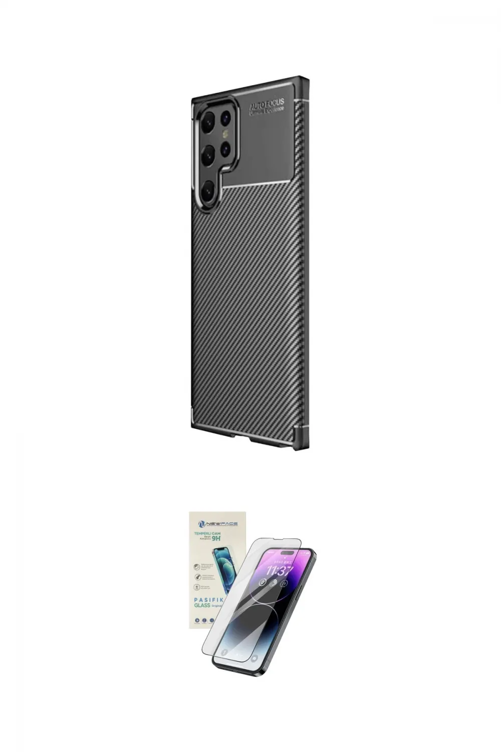 ieg™ Galaxy S25 Ultra Kılıf Eksen Form Prime - Şeffaf Pasifik Cam Ekran Koruyucu