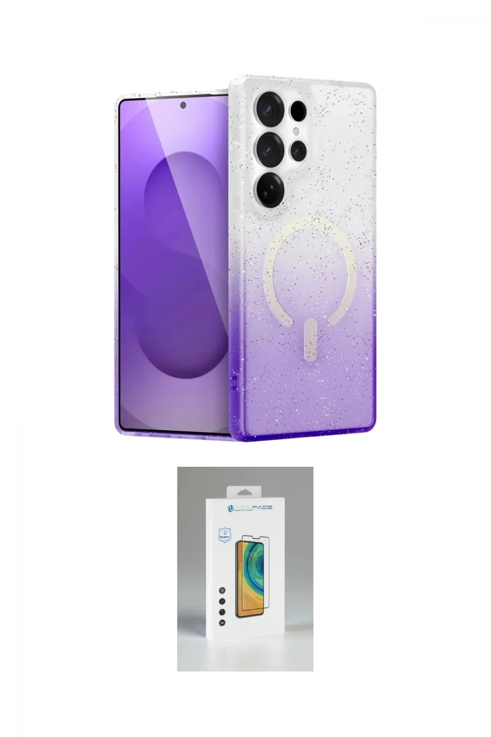 ieg™ Galaxy S25 Ultra Kılıf Eksen Minimal Özel Seri - Şeffaf Polymer Nano Ekran Koruyucu