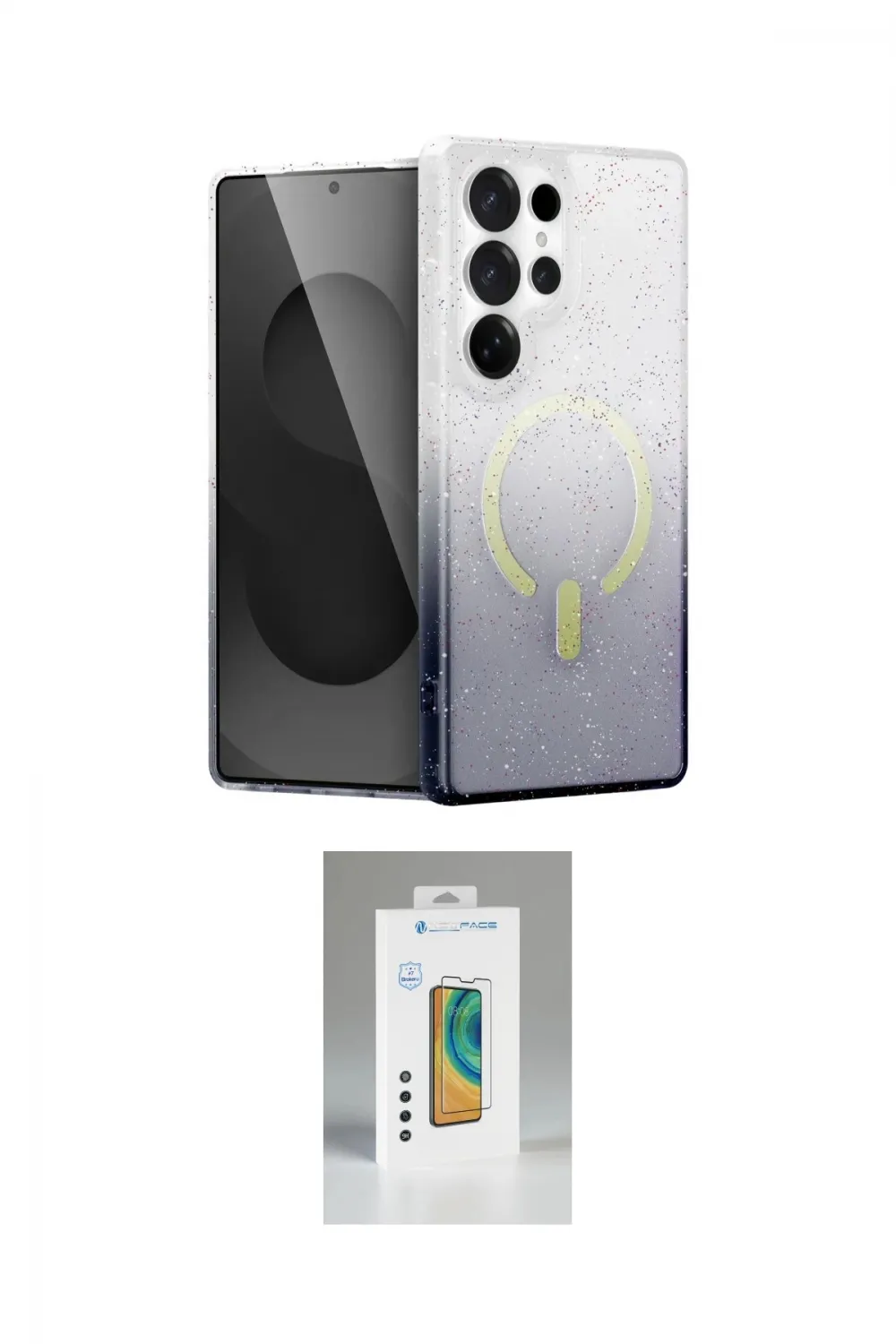 ieg™ Galaxy S25 Ultra Kılıf Eksen Minimal Özel Seri - Şeffaf Polymer Nano Ekran Koruyucu