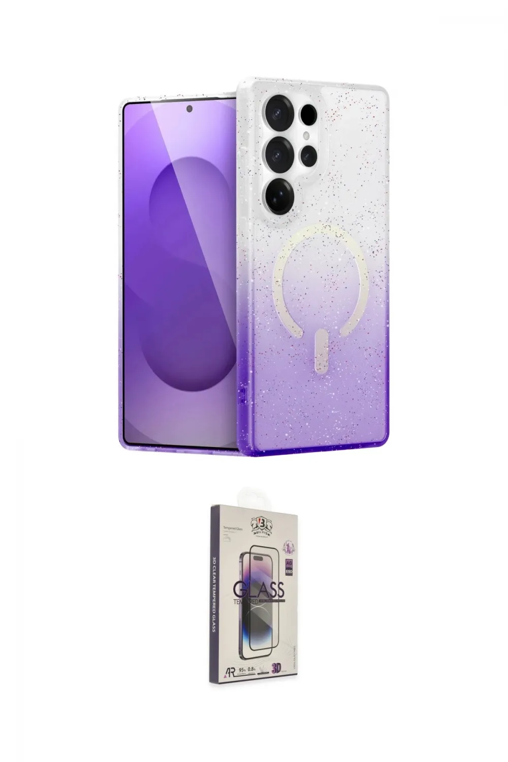 ieg™ Galaxy S25 Ultra Kılıf Eksen Minimal Özel Seri - Siyah Bilvis 3D Cam Ekran Koruyucu