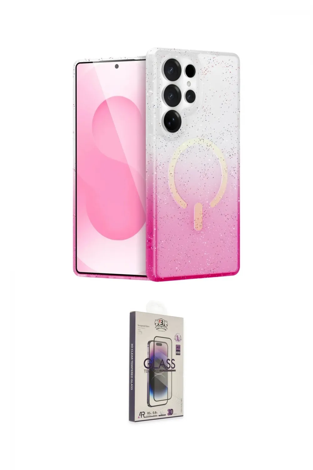 ieg™ Galaxy S25 Ultra Kılıf Eksen Minimal Özel Seri - Siyah Bilvis 3D Cam Ekran Koruyucu