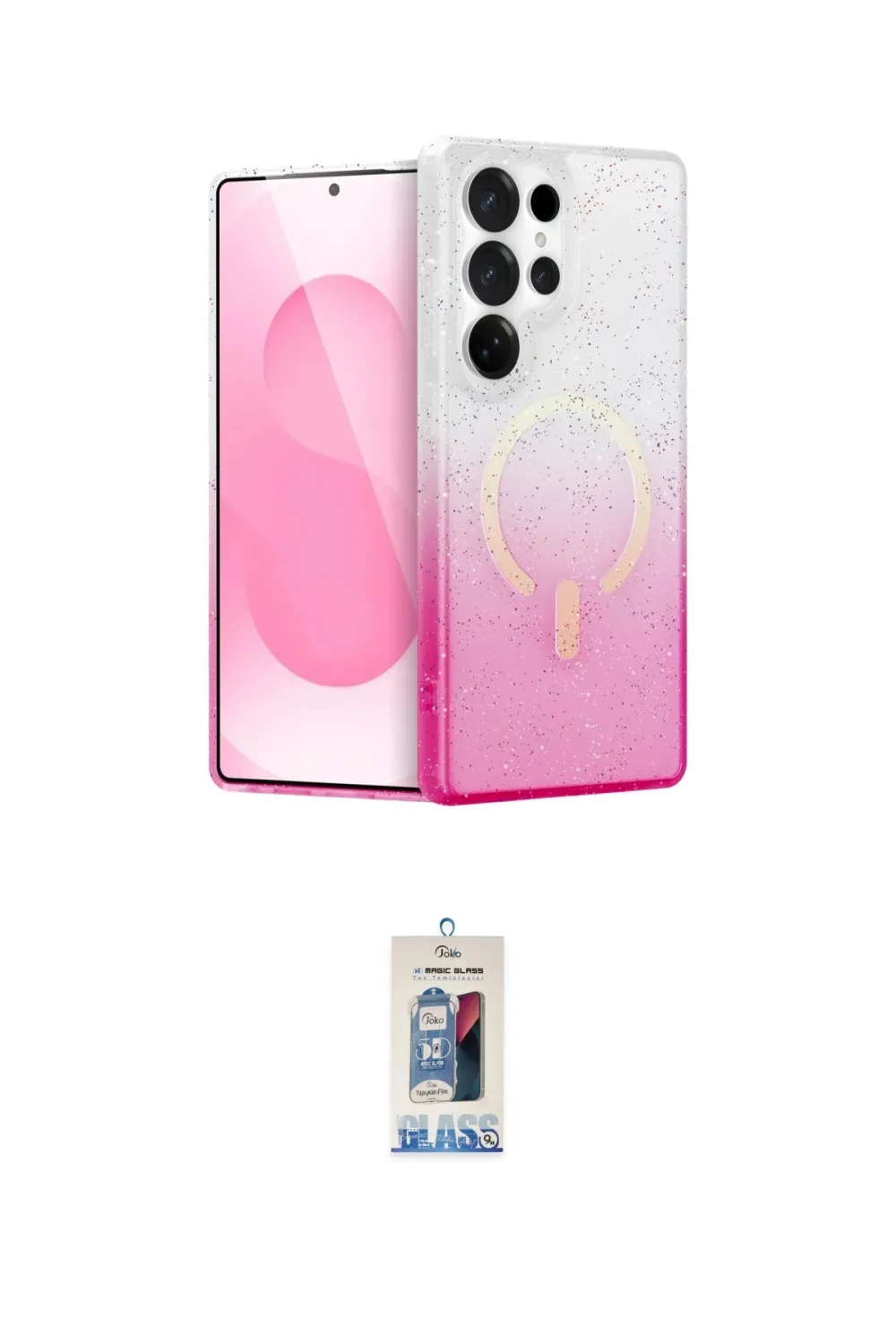 ieg™ Galaxy S25 Ultra Kılıf Eksen Minimal Özel Seri - Siyah Joko Magic 5D Cam
