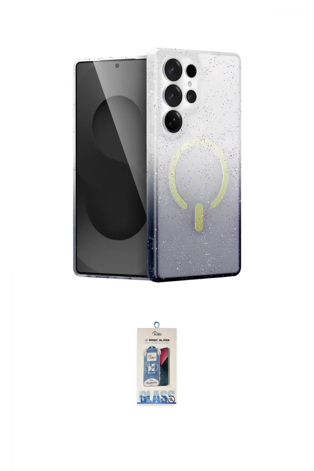 ieg™ Galaxy S25 Ultra Kılıf Eksen Minimal Özel Seri - Siyah Joko Magic 5D Cam