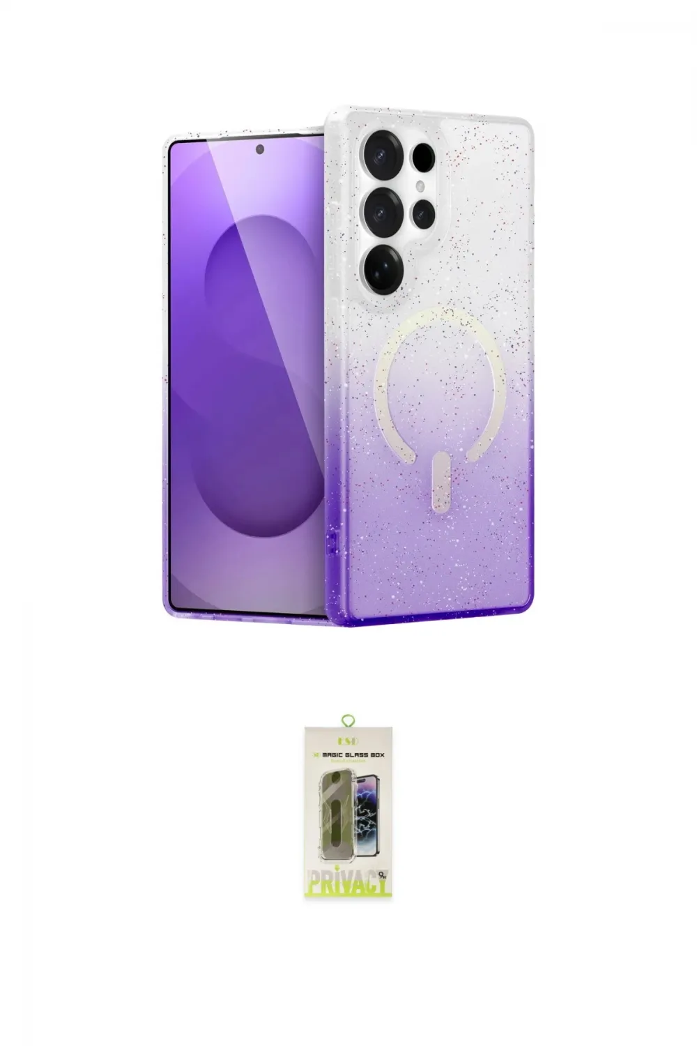 ieg™ Galaxy S25 Ultra Kılıf Eksen Minimal Özel Seri - Siyah Joko Magic 5D Hayalet Cam