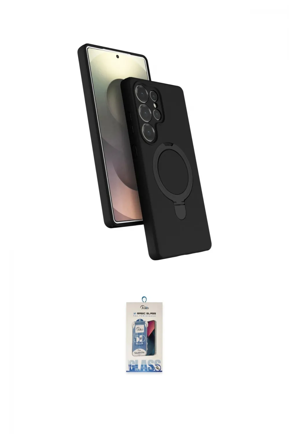 ieg™ Galaxy S25 Ultra Kılıf İz Işık Koleksiyonu - Siyah Joko Magic 5D Cam