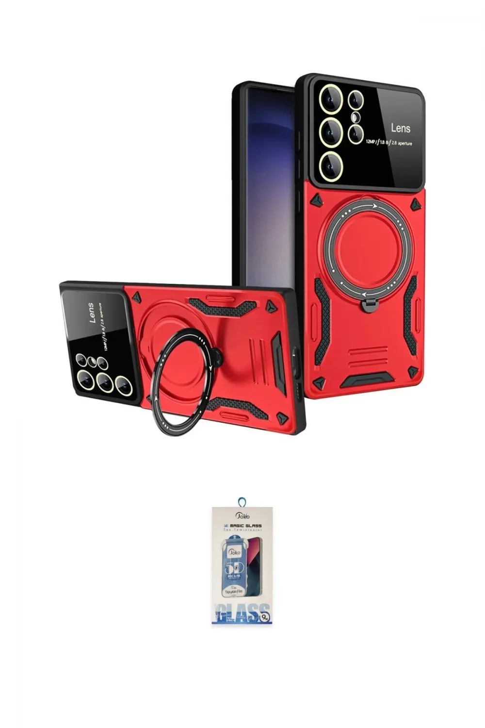 ieg™ Galaxy S25 Ultra Kılıf Kıvılcım Modern Serisi - Siyah Joko Magic 5D Cam