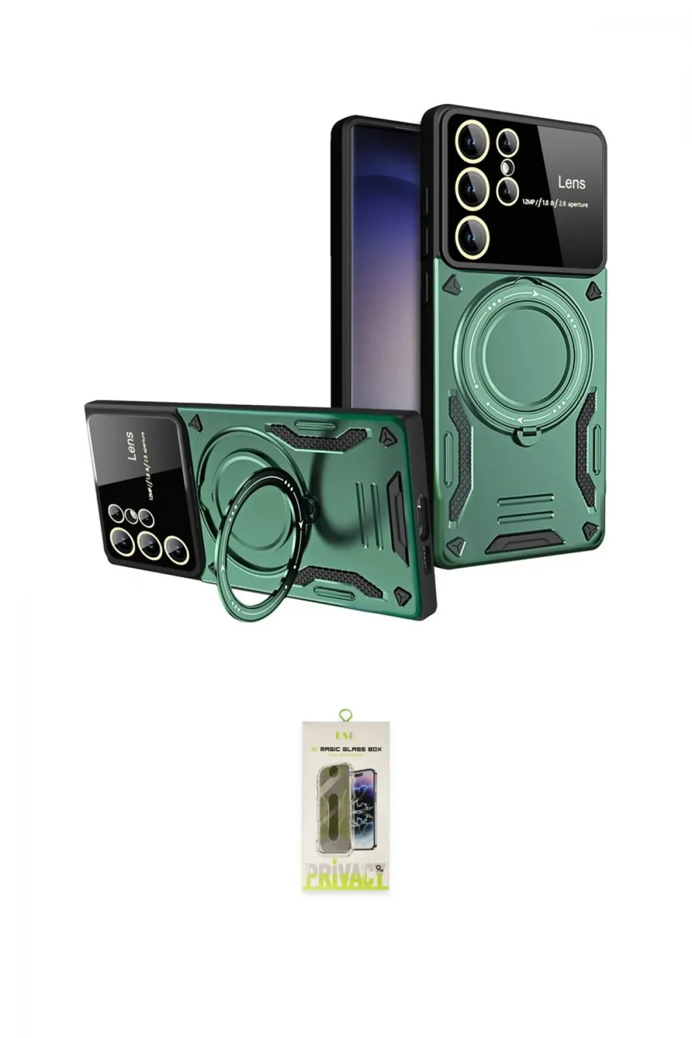 ieg™ Galaxy S25 Ultra Kılıf Kıvılcım Modern Serisi - Siyah Joko Magic 5D Hayalet Cam