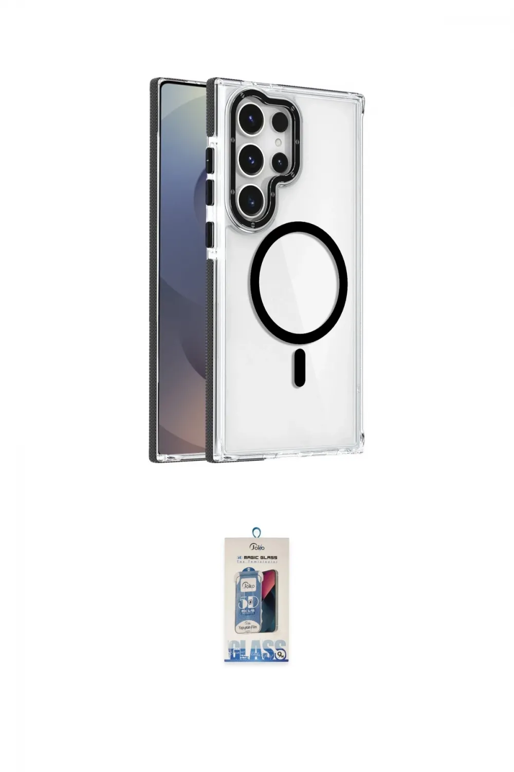 ieg™ Galaxy S25 Ultra Kılıf Kozmos Doku Koleksiyonu - Siyah Joko Magic 5D Cam