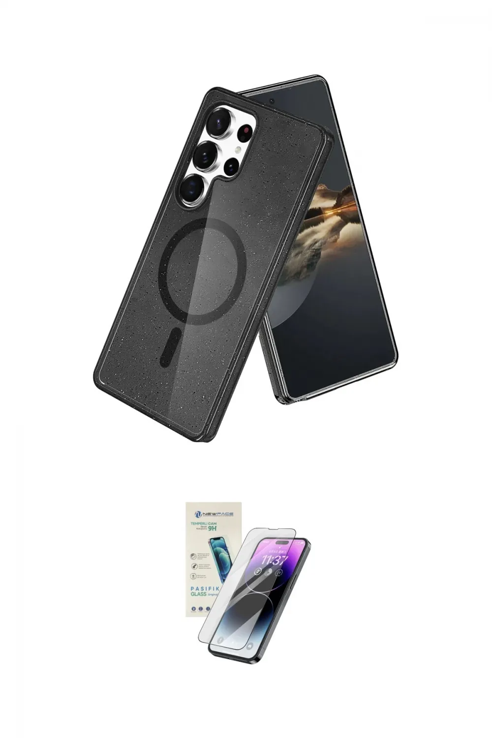 ieg™ Galaxy S25 Ultra Kılıf Nova Asil Prime - Şeffaf Pasifik Cam Ekran Koruyucu