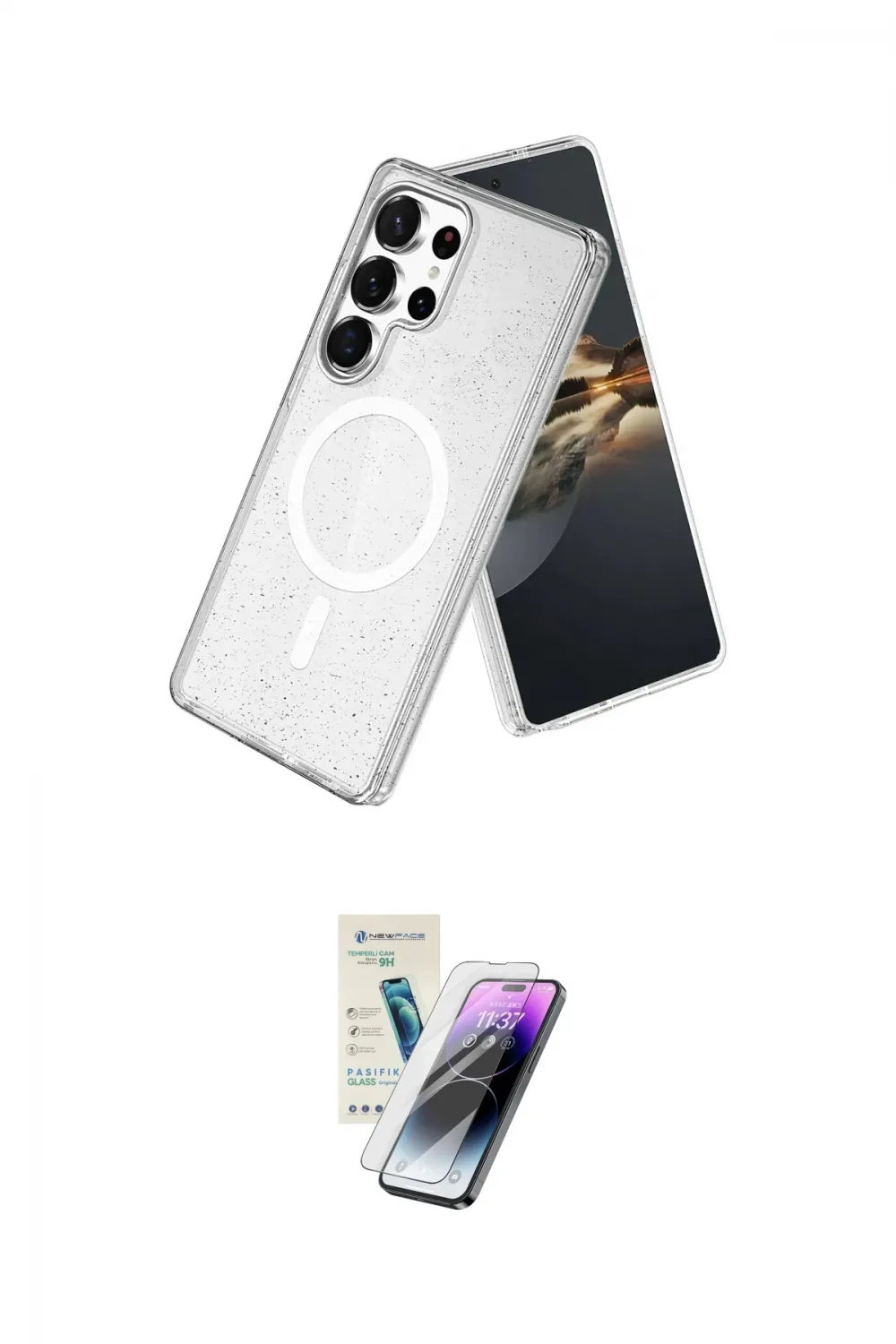 ieg™ Galaxy S25 Ultra Kılıf Nova Asil Prime - Şeffaf Pasifik Cam Ekran Koruyucu