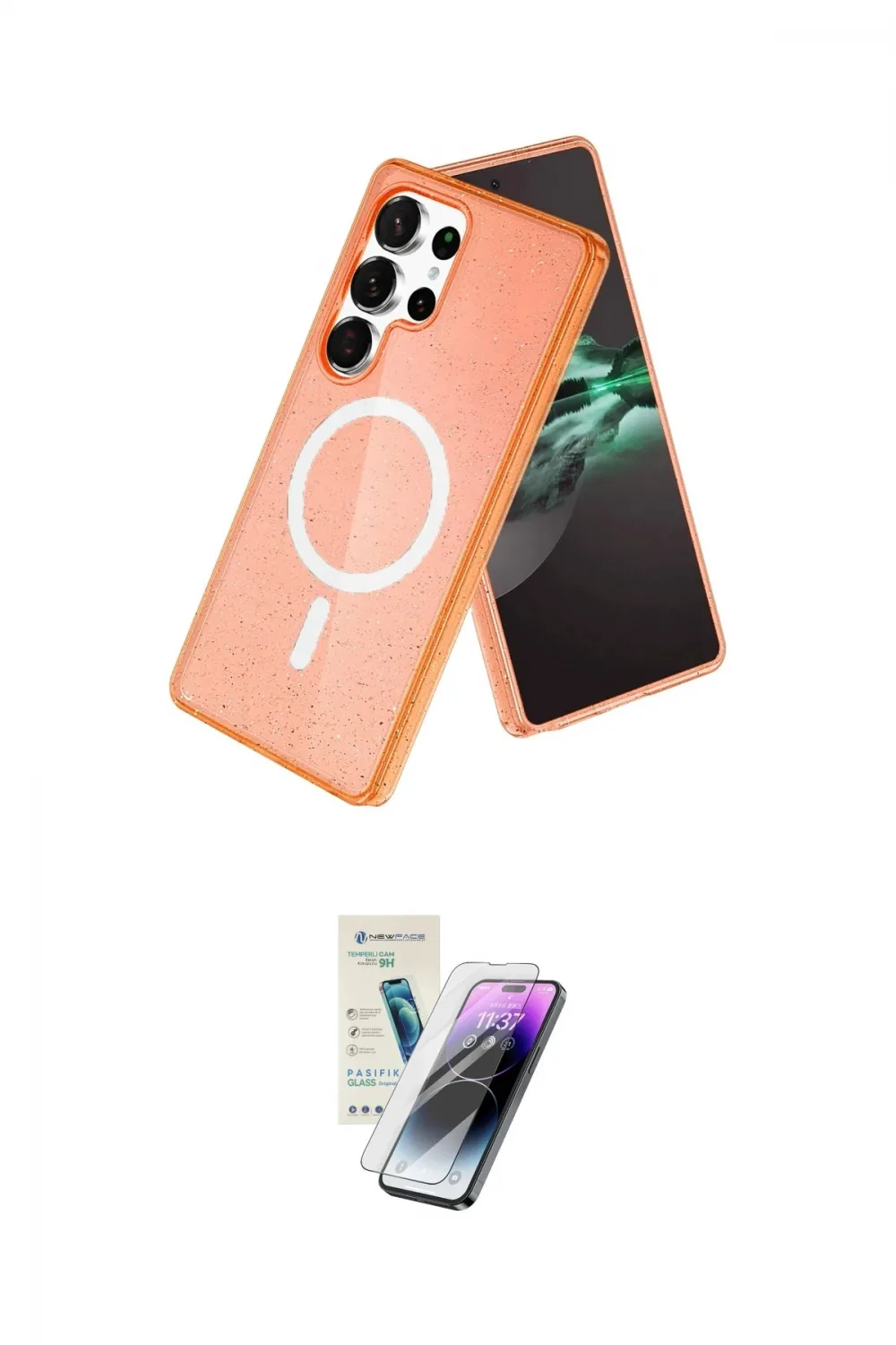 ieg™ Galaxy S25 Ultra Kılıf Nova Asil Prime - Şeffaf Pasifik Cam Ekran Koruyucu