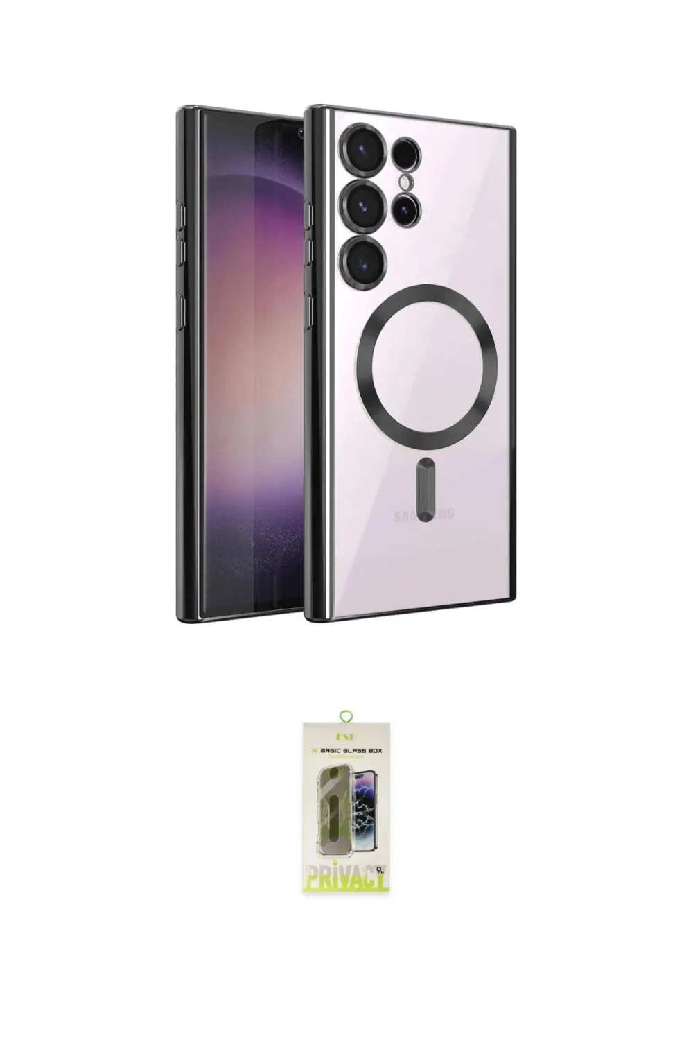 ieg™ Galaxy S25 Ultra Kılıf Nova Işık Özel Seri - Siyah Joko Magic 5D Hayalet Cam