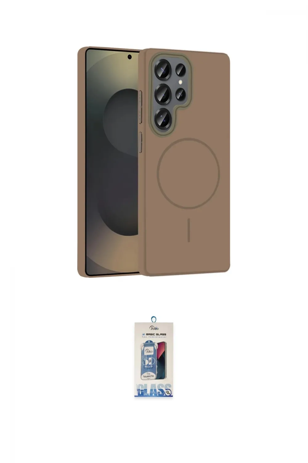 ieg™ Galaxy S25 Ultra Kılıf Siluet Doku Özel Seri - Siyah Joko Magic 5D Cam