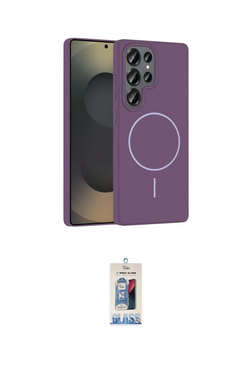 ieg™ Galaxy S25 Ultra Kılıf Siluet Doku Özel Seri - Siyah Joko Magic 5D Cam