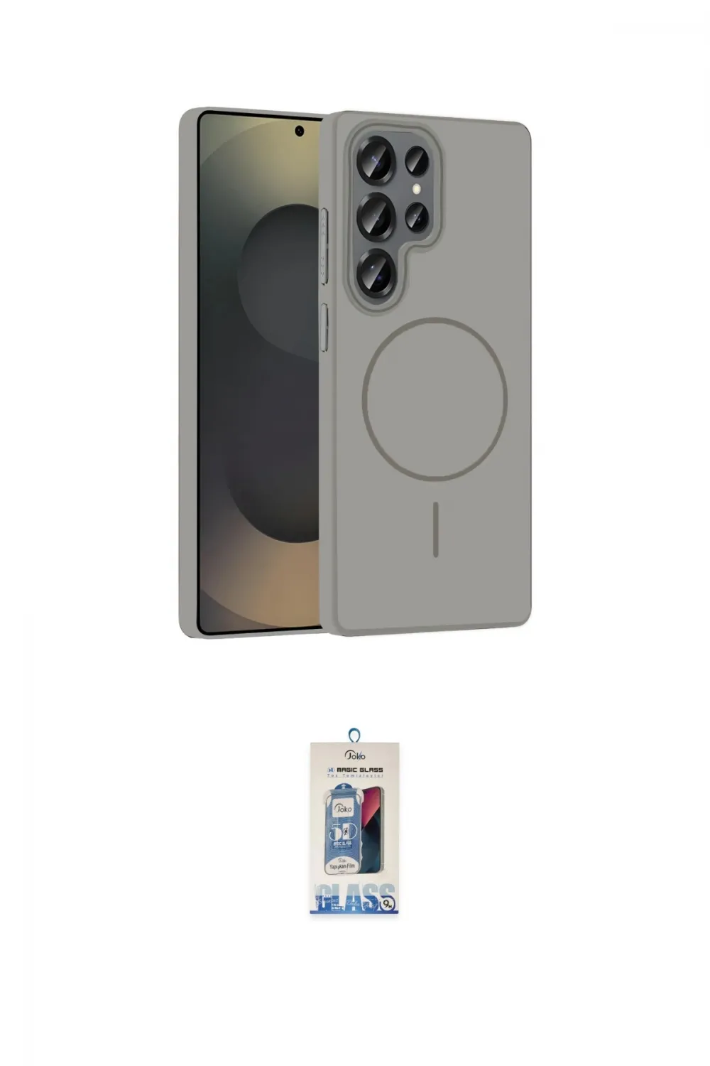 ieg™ Galaxy S25 Ultra Kılıf Siluet Doku Özel Seri - Siyah Joko Magic 5D Cam