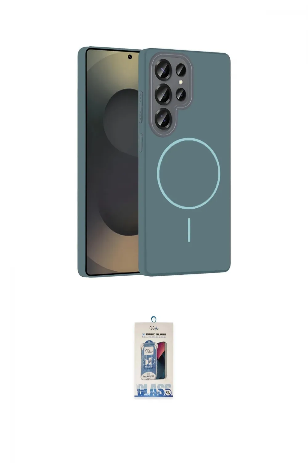 ieg™ Galaxy S25 Ultra Kılıf Siluet Doku Özel Seri - Siyah Joko Magic 5D Cam