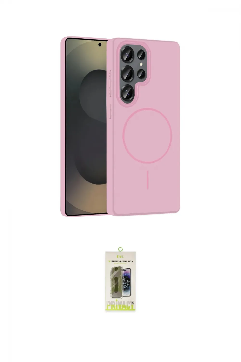 ieg™ Galaxy S25 Ultra Kılıf Siluet Doku Özel Seri - Siyah Joko Magic 5D Hayalet Cam